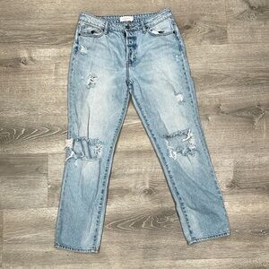 Carly Jean Los Angeles Light Blue Straight Leg Jeans